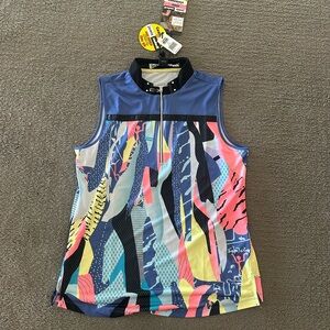 Jamie Sadock Multicolor Abstract Golf Shirt Tank Top